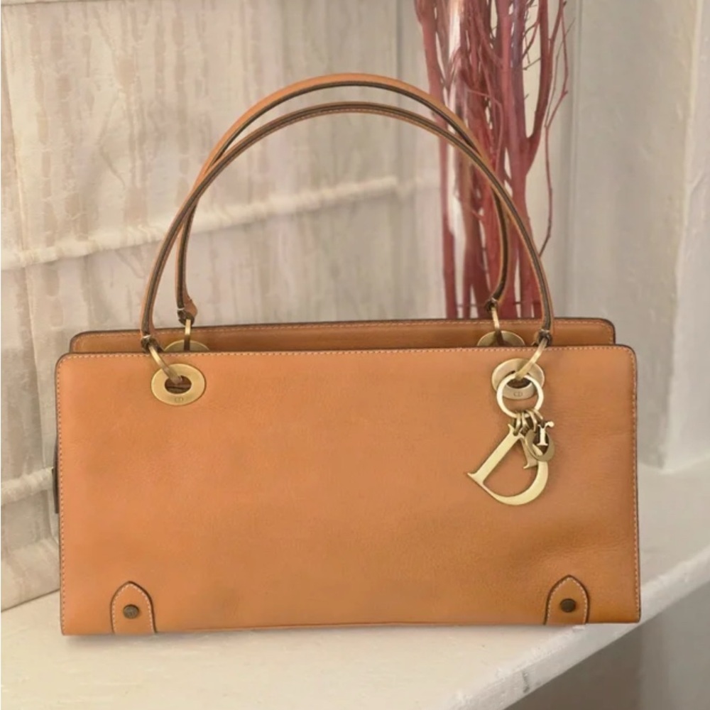 Dior Camel Leather Shoulder Bag